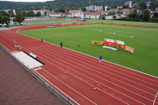 Panoramaansicht der Sportanlage vom Ziel aus gesehen